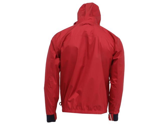 Giacca a vento Moncler con cappuccio e zip in poliammide rossa Rosso - vista 4