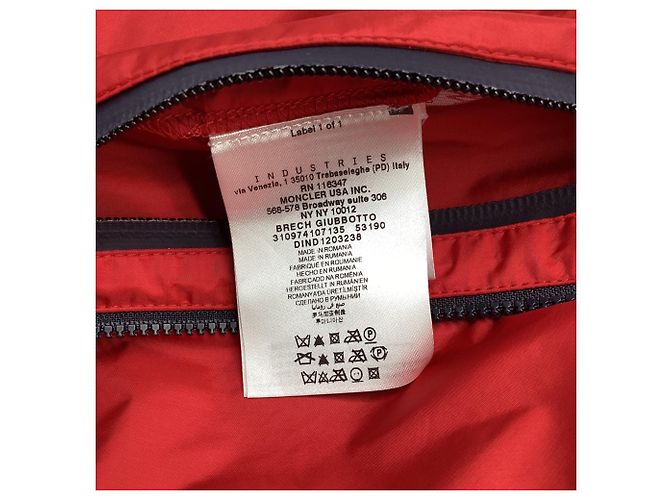 Giacca a vento Moncler con cappuccio e zip in poliammide rossa Rosso - vista 5