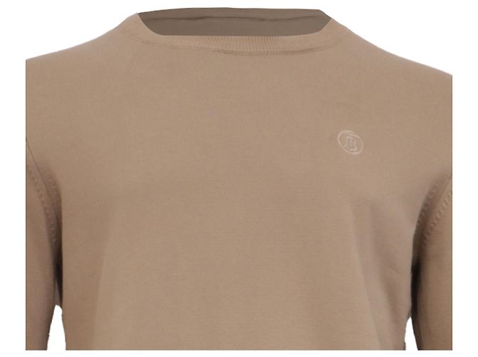 Burberry London Strickpullover aus beiger Baumwolle mit besticktem Logo - Ansicht 2
