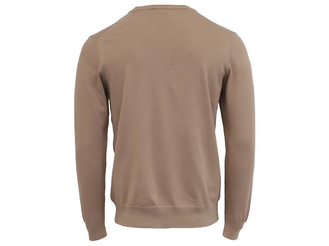 Burberry London Strickpullover aus beiger Baumwolle mit besticktem Logo - Ansicht 4