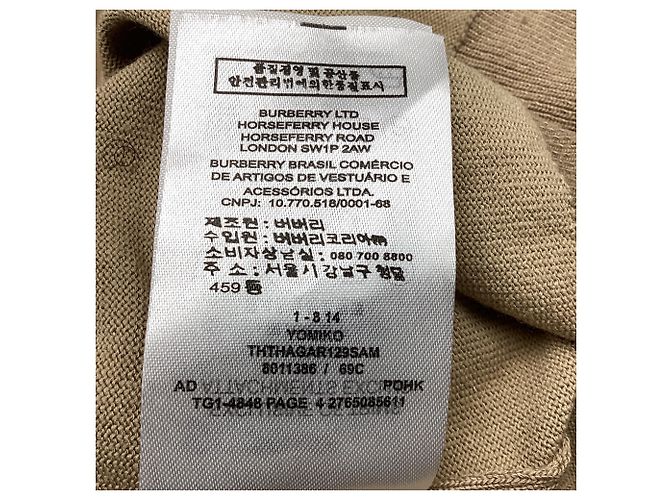 Burberry London Strickpullover aus beiger Baumwolle mit besticktem Logo - Ansicht 5