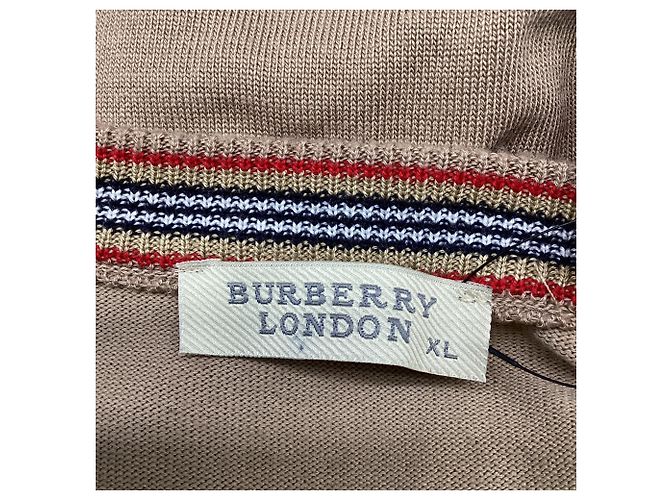 Burberry London Strickpullover aus beiger Baumwolle mit besticktem Logo - Ansicht 7