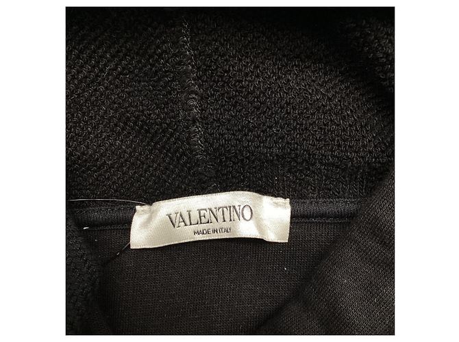Valentino Garavani Valentino Logo-Print Hoodie aus schwarzer Baumwolle - Ansicht 7