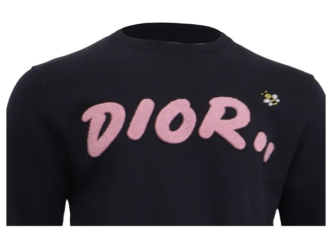 Dior x Kaws Crewneck Sweatshirt aus schwarzer Baumwolle - Ansicht 2