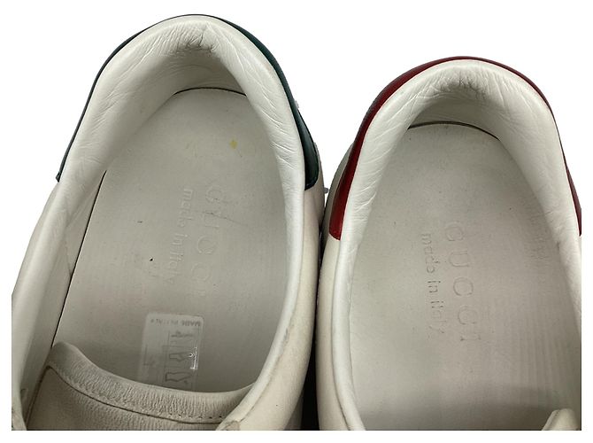 Sneakers Gucci Ace Blade Distressed in pelle bianca Bianco - vista 11