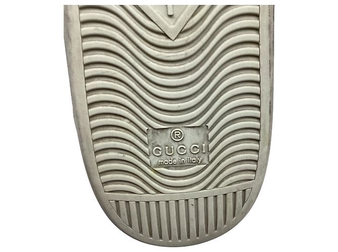 Sneakers Gucci Ace Blade Distressed in pelle bianca Bianco - vista 12