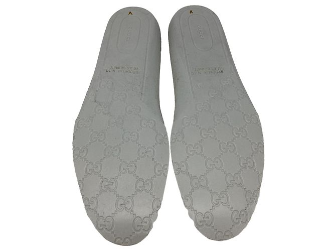 Sneakers Gucci Ace Blade Distressed in pelle bianca Bianco - vista 7