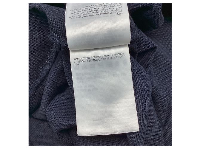 Polo Moncler con grande patch logo in cotone nero - vista 5