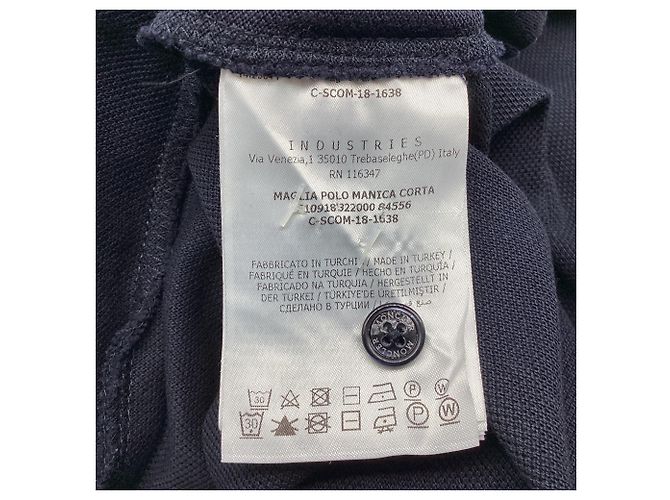 Polo Moncler con grande patch logo in cotone nero - vista 6