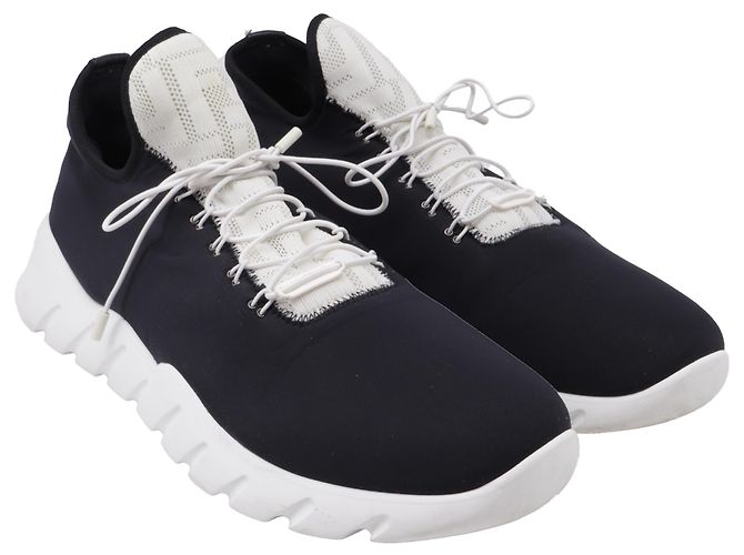 Fendi Low Top Strick-Sneaker aus schwarnem Neopren Schwarz - Ansicht 2