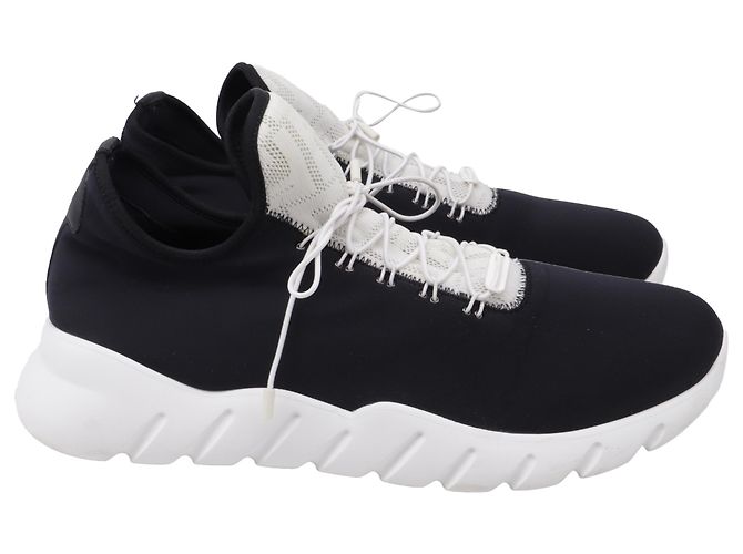 Fendi Low Top Strick-Sneaker aus schwarnem Neopren Schwarz - Ansicht 3