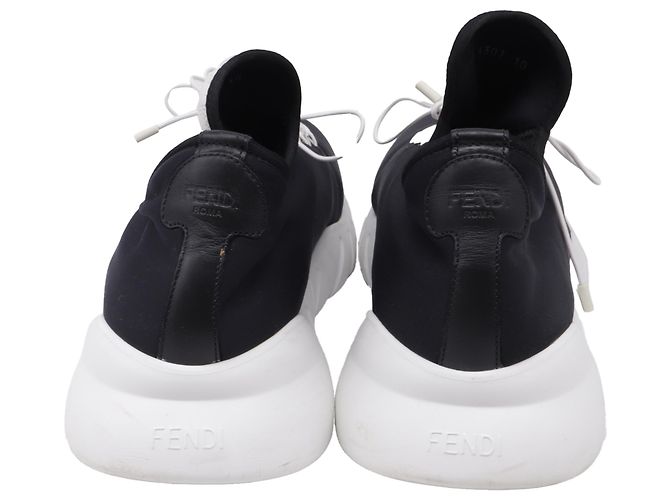 Fendi Low Top Strick-Sneaker aus schwarnem Neopren Schwarz - Ansicht 5