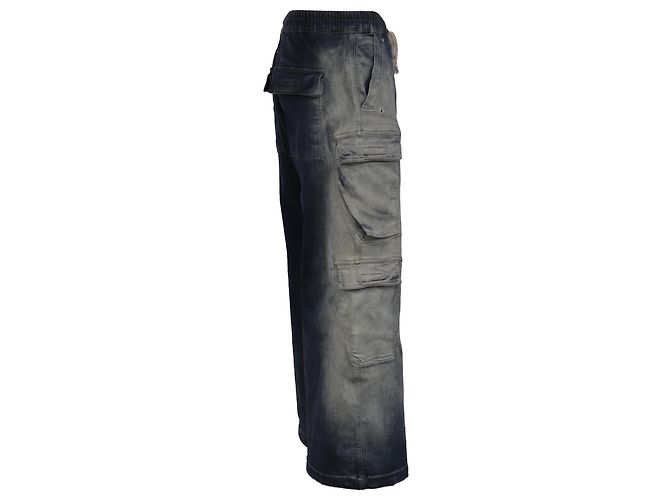 Pantaloni Double Cargo Gradient Rick Owens DRKSHDW EDFU in cotone blu - vista 2