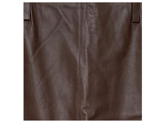 Autre Marque Falda de cuero Dorothee Schumacher Castaño - vista 2