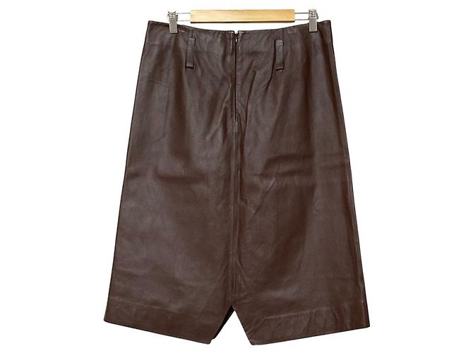 Autre Marque Falda de cuero Dorothee Schumacher Castaño - vista 3