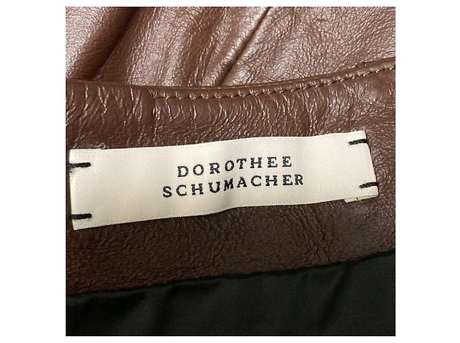 Autre Marque Falda de cuero Dorothee Schumacher Castaño - vista 4