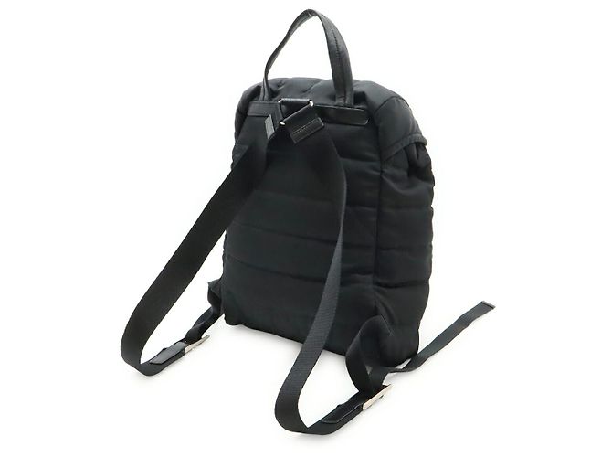 Prada 1BZ002 Nylon Leder Rucksack Schwarz - Ansicht 2