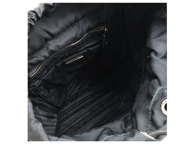 Prada 1BZ002 Nylon Leder Rucksack Schwarz - Ansicht 7
