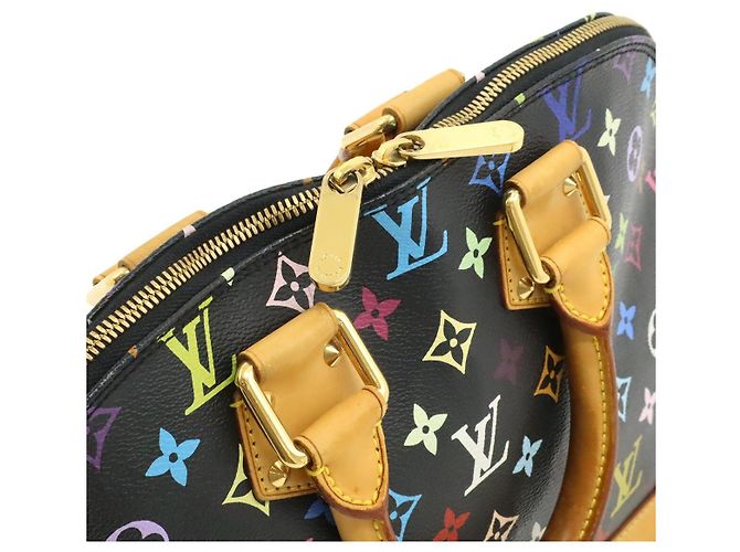 Borsa Louis Vuitton Alma Monogram Multicolor Nero - vista 5