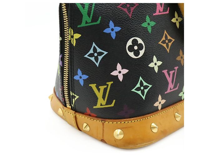 Borsa Louis Vuitton Alma Monogram Multicolor Nero - vista 8