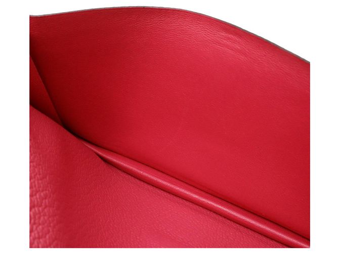 Cartera larga Hermès Béarn Soufflet Chevre Rosa Fucsia - vista 6