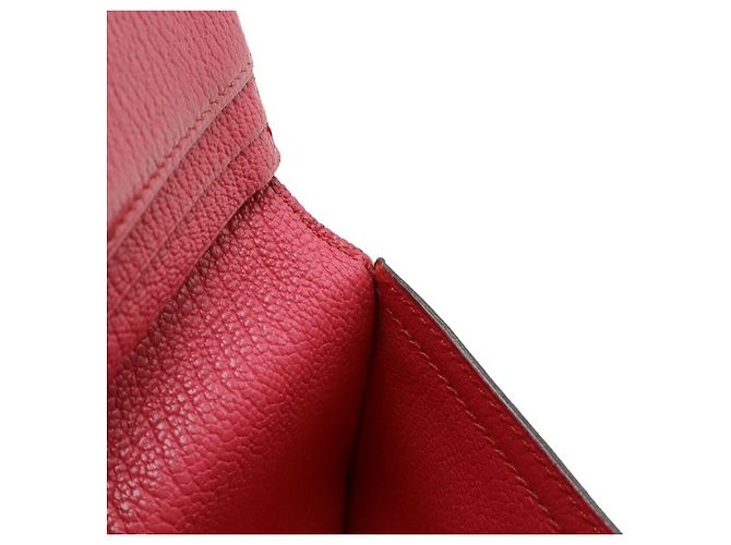 Cartera larga Hermès Béarn Soufflet Chevre Rosa Fucsia - vista 7