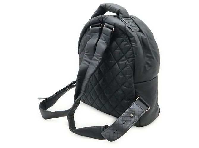 Zaino Chanel Coco Cocoon in nylon e pelle Nero Bordò - vista 2