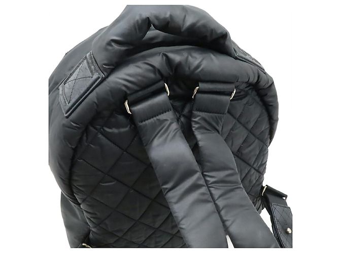 Zaino Chanel Coco Cocoon in nylon e pelle Nero Bordò - vista 4