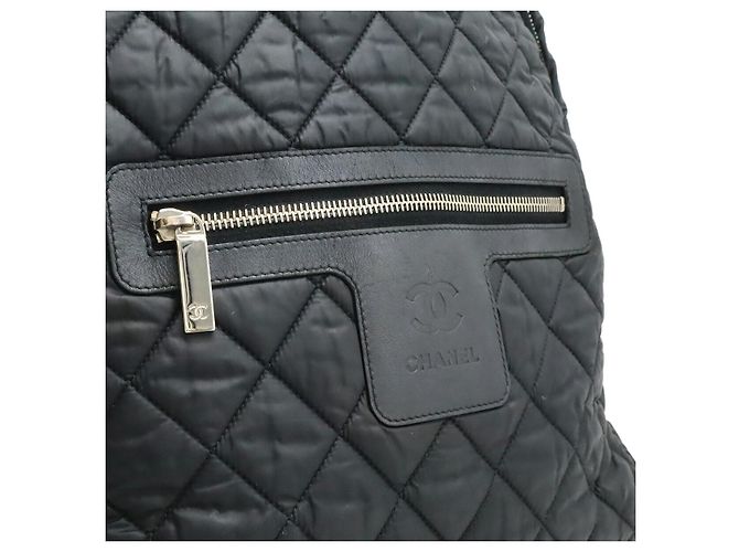 Zaino Chanel Coco Cocoon in nylon e pelle Nero Bordò - vista 9