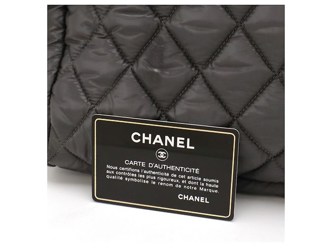 Borsa Tote Chanel Coco Cocoon in nylon e pelle Marrone - vista 8