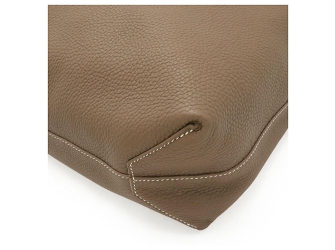 Hermès Borsa Tote 2 vie Hermes Double Sens36 Taurillon Clemence Beige - vista 3