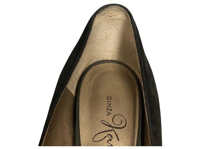 Autre Marque Décolleté open toe con fiocco in camoscio Ginza Kanematsu Nero - vista 11