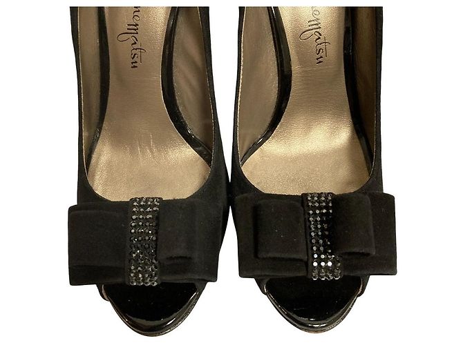 Autre Marque Décolleté open toe con fiocco in camoscio Ginza Kanematsu Nero - vista 12