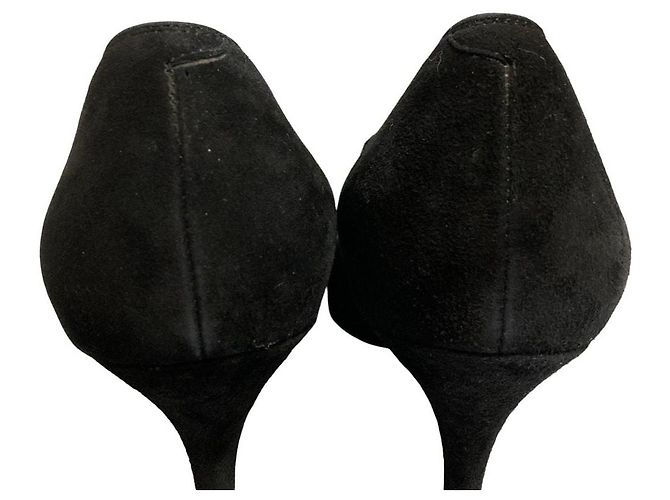 Autre Marque Décolleté open toe con fiocco in camoscio Ginza Kanematsu Nero - vista 13
