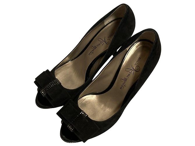 Autre Marque Décolleté open toe con fiocco in camoscio Ginza Kanematsu Nero - vista 2
