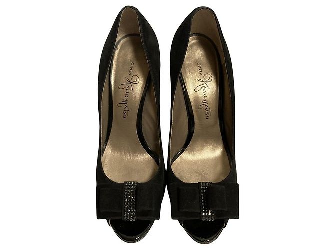 Autre Marque Décolleté open toe con fiocco in camoscio Ginza Kanematsu Nero - vista 3