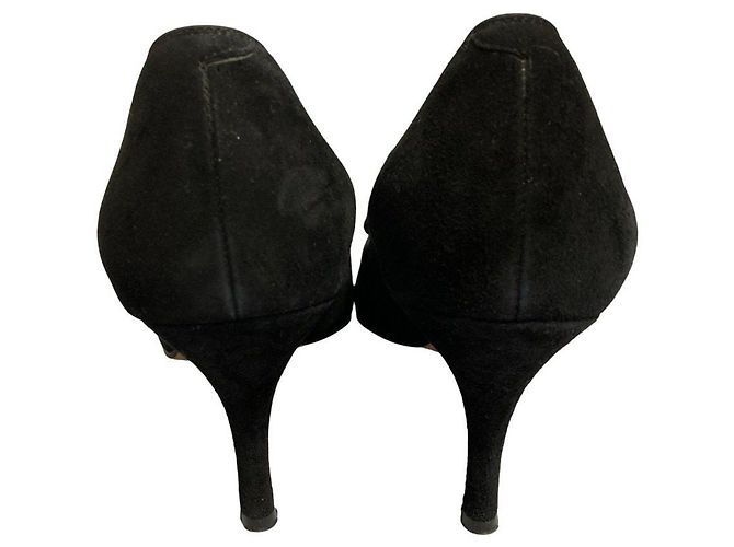 Autre Marque Décolleté open toe con fiocco in camoscio Ginza Kanematsu Nero - vista 5