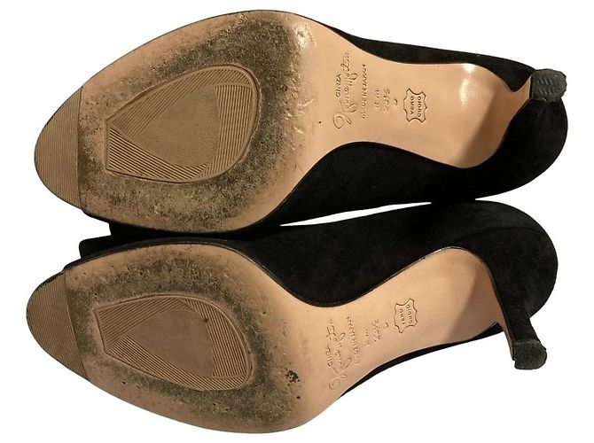 Autre Marque Décolleté open toe con fiocco in camoscio Ginza Kanematsu Nero - vista 7