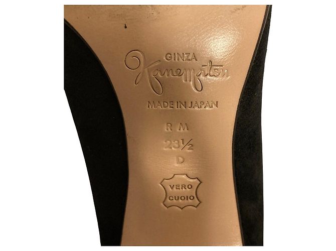 Autre Marque Décolleté open toe con fiocco in camoscio Ginza Kanematsu Nero - vista 8