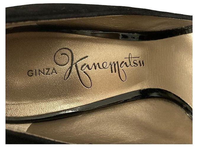 Autre Marque Décolleté open toe con fiocco in camoscio Ginza Kanematsu Nero - vista 9