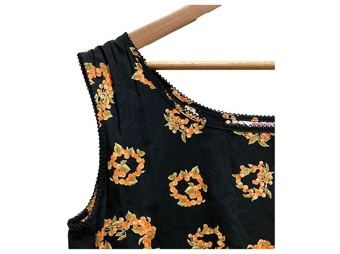 Autre Marque Vestido con estampado floral Wonderful World Negro Naranja - vista 2