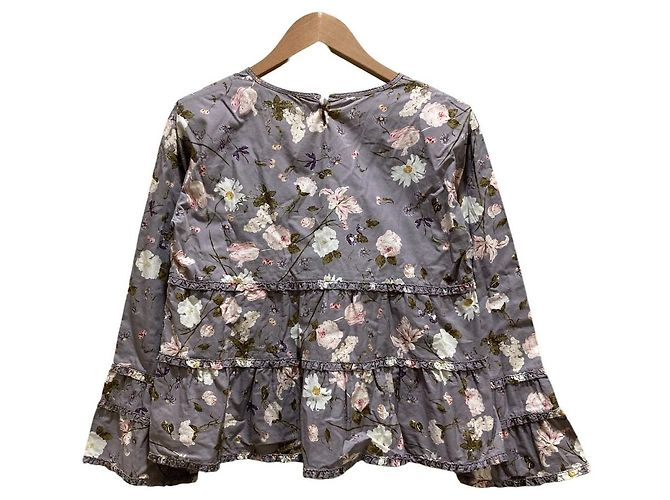 Autre Marque WONDERFUL WORLD Langarmbluse mit Blumenprint Lila - Ansicht 4