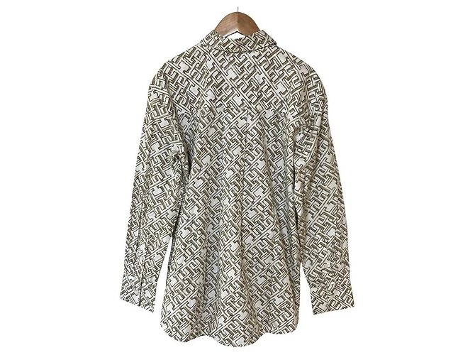 Autre Marque Camicia a maniche lunghe stampata Tommy Hilfiger Marrone Beige Crudo - vista 2