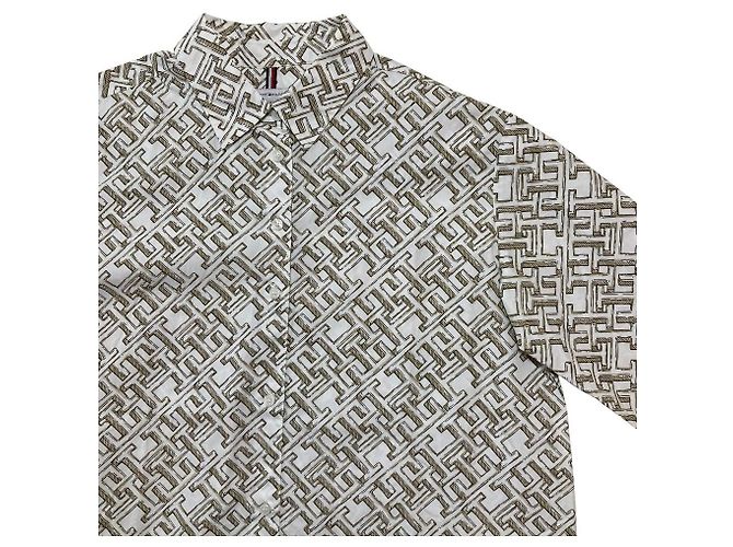 Autre Marque Camicia a maniche lunghe stampata Tommy Hilfiger Marrone Beige Crudo - vista 3