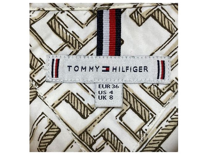 Autre Marque Camicia a maniche lunghe stampata Tommy Hilfiger Marrone Beige Crudo - vista 4