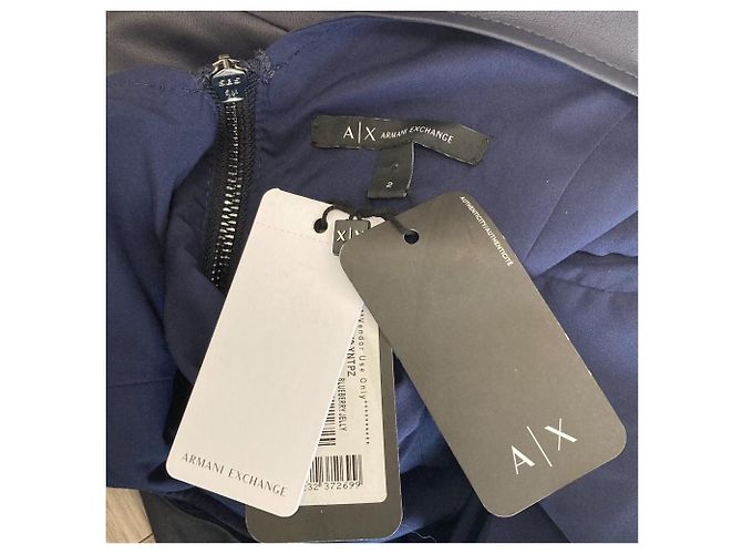 Armani Exchange ärmelloses Kleid aus Kunstleder Blau Marineblau - Ansicht 3