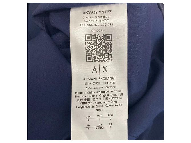 Armani Exchange ärmelloses Kleid aus Kunstleder Blau Marineblau - Ansicht 6