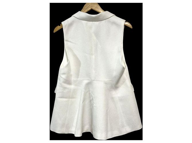 Autre Marque Chaleco Peplum ANAYI de Tweed Basket Blanco - vista 2
