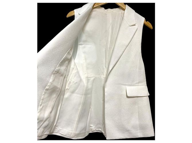 Autre Marque Chaleco Peplum ANAYI de Tweed Basket Blanco - vista 3