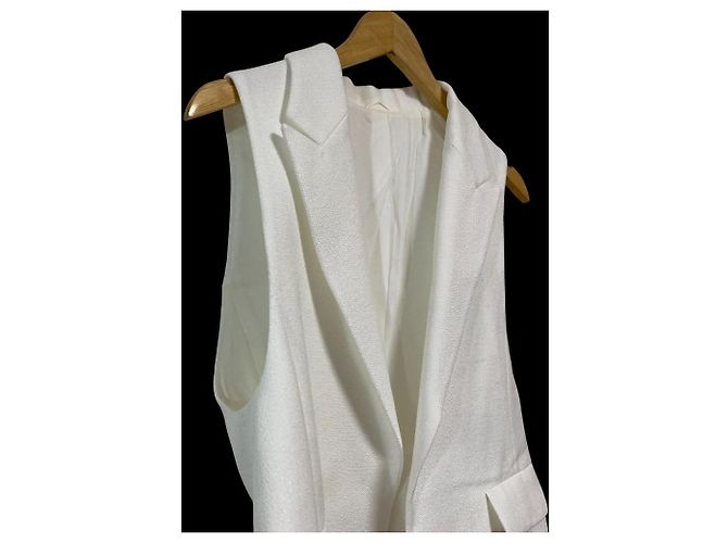 Autre Marque Chaleco Peplum ANAYI de Tweed Basket Blanco - vista 4